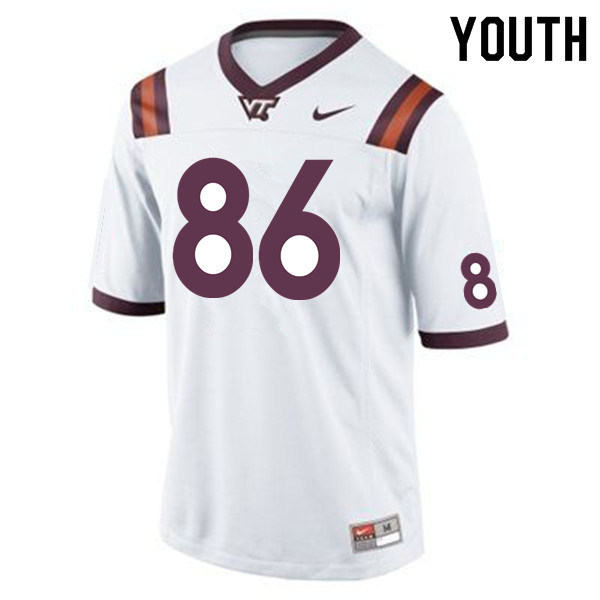 Youth #86 Keondre Banks Virginia Tech Hokies College Football Jerseys Sale-White - Click Image to Close